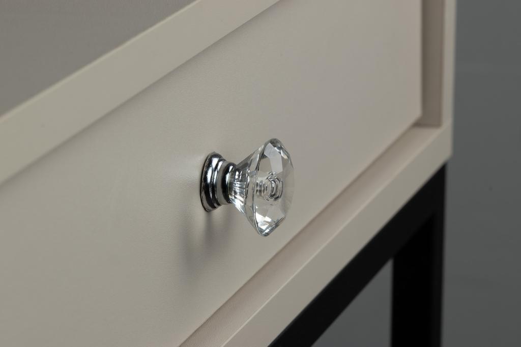 10 x Round Diamond Silver Furniture Knob