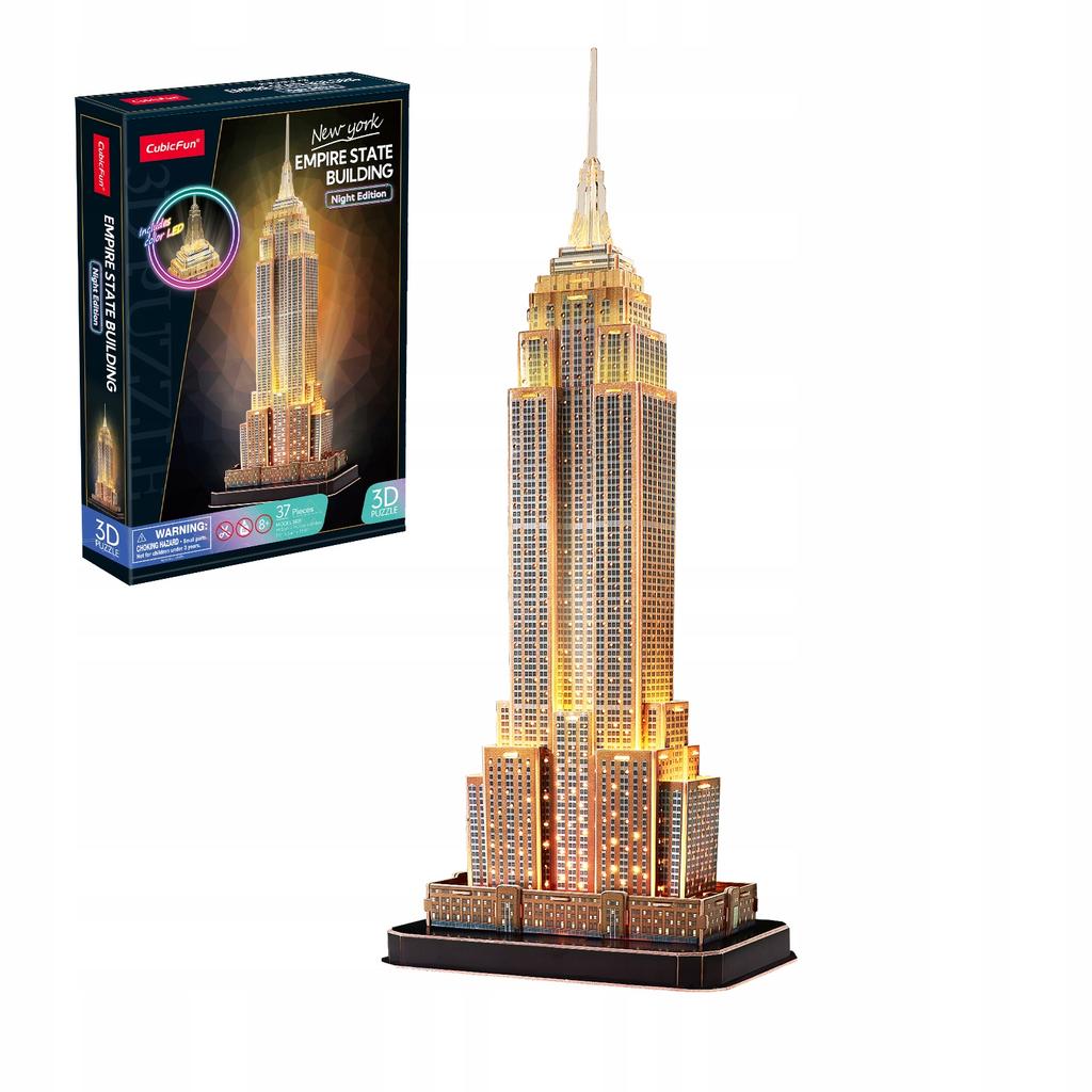 Cubic fun puzzle 3d empire state building wersja nocna 37 elementy l539h
