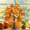 Dazzle Bright 2 Pack 24 Inch Lighted Thanksgiving Fall Maple Tree Decor, 24 LED Battery Operated Decorations Artificial Tree with Timer for Indoor