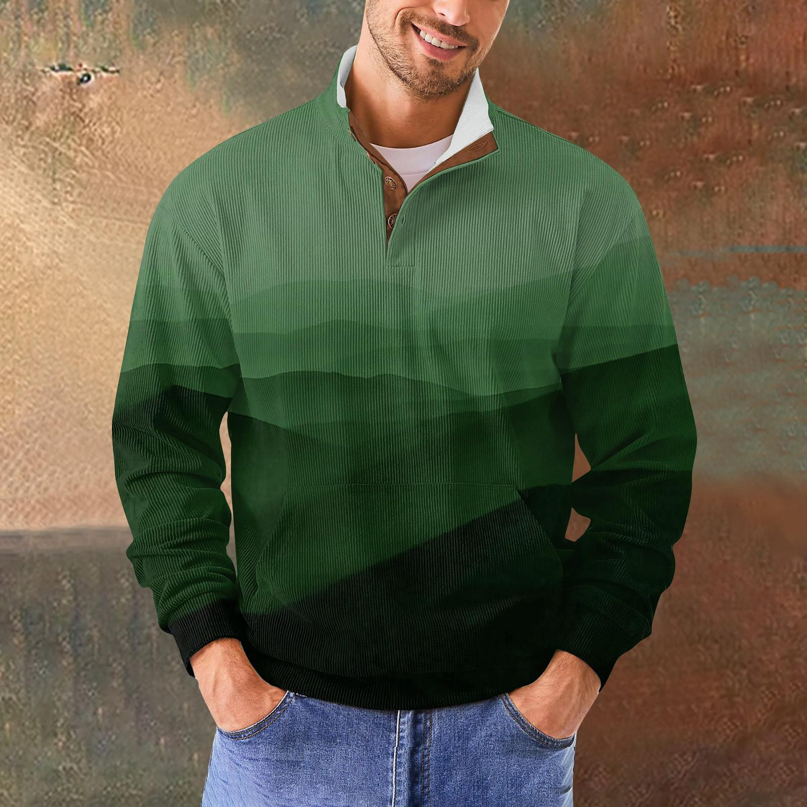 

Мужская повседневная толстовка в стиле ретро с градиентным принтом XXXL зелёный