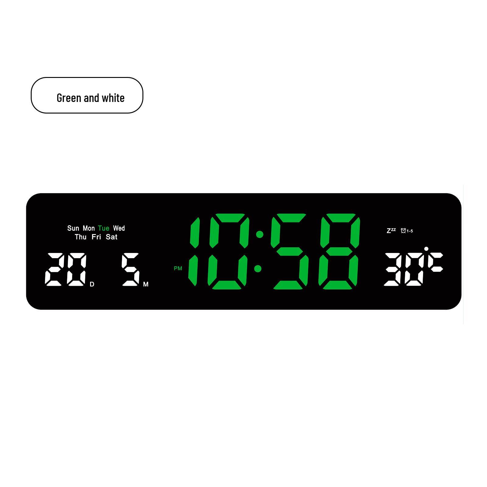 Умные светодиодные многофункциональные цифровые настенные часы с большим экраном - Минималистичный дизайн для гостиной Standard