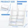 2Pcs Acrylic Brochure Holder 4Tier Display Stand Clear Literature Magazine Organizer Stand with Removable Divider for Countertop