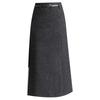 Damen Midirock in A-Linie aus dicker Wolle, Grau - Winterstyle 2025, Stilvoller Schlitz