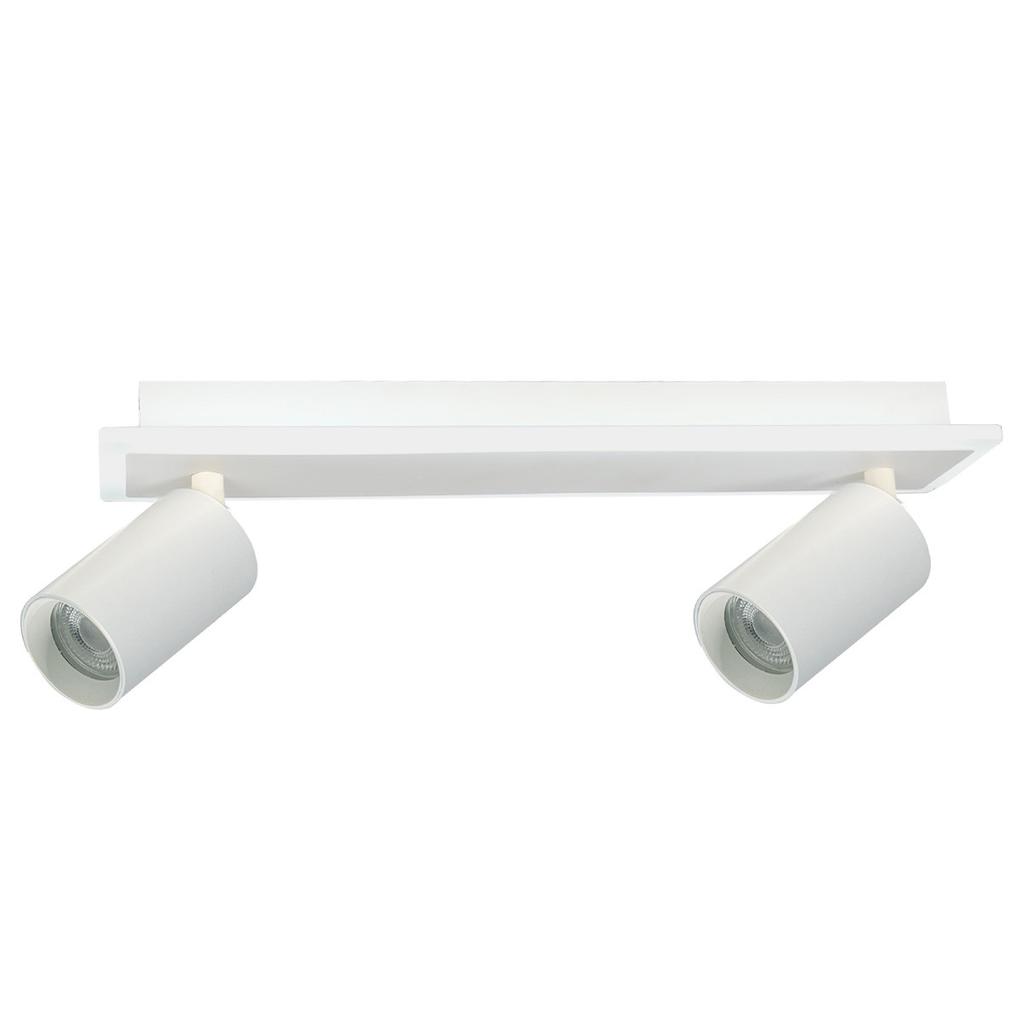 Modern White Wall-Ceiling Lamp 40 Cm Movable Spotlights 2Xgu10 + Led 8W Variable Color Parma Light Prestige