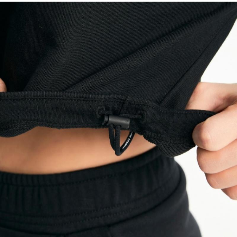 New Balance Tričko s dlouhým rukávem Rqk Nbnce1W232 19 W Crop kulatá mikina s kapucí, polodlouhý rukáv