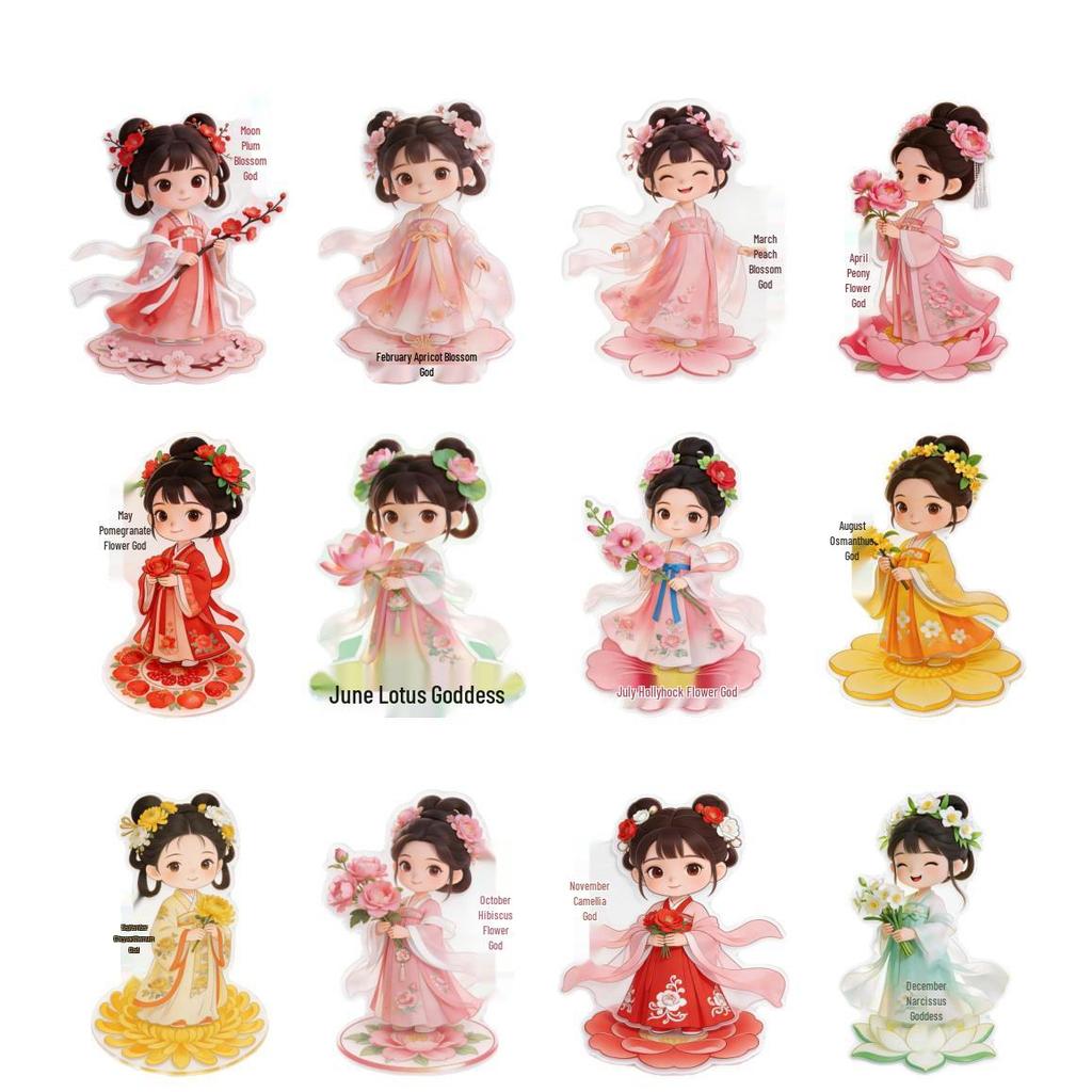 Peach Blossom Goddess Cultural Acrylic Souvenir Magnet
