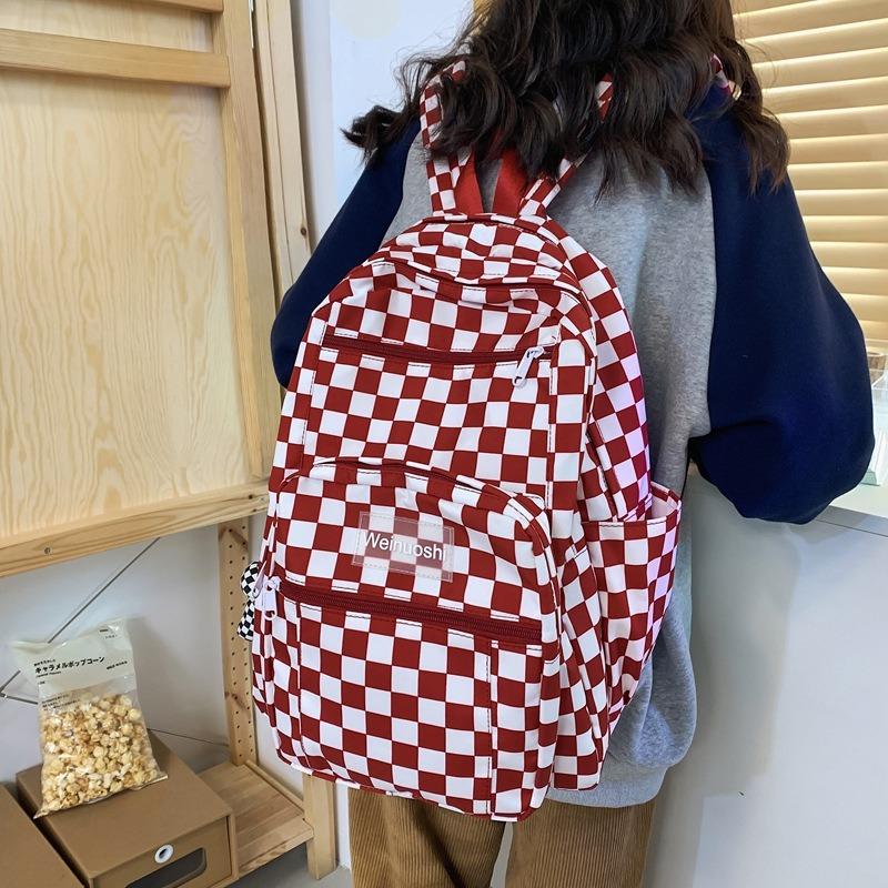 Solid color fashion new college style schoolbag women's large-capacity backpack female college student casual simple canvas