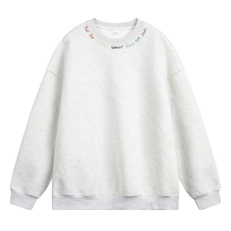 Trendy Brand Early Autumn Letter Print Loose Casual Crew Neck Long Sleeve Hoodless Heavyweight Sweatshirt for Men and Women in Spring and Autumn