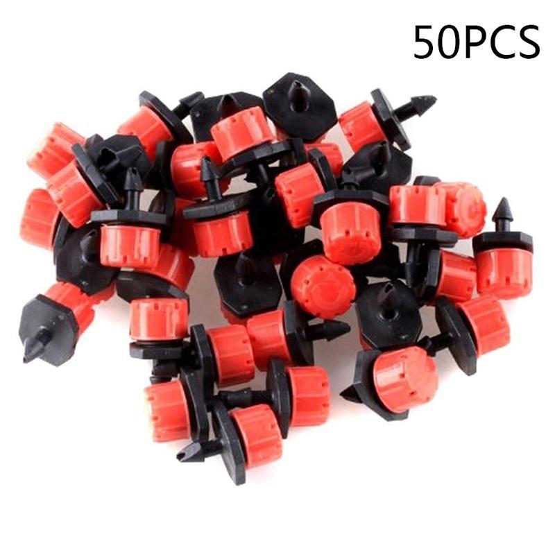 50 Pcs Irrigation Plastic Micro Flow Dripper Drip Head Irrigation Sprinklers Adjustable Water Drippe