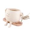 Swing Face Planter Resin Wall Hanging Head Planter Smiling Face Succulent Flower Pot for Indoor Outdoor Decoration