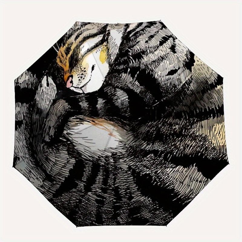 

1pc Cute cat Automatic Open/Close Exquisite Umbrella Sturdy Iron Frame, Compact Travel UmbrellaIntricate Design Umbrella a0829098