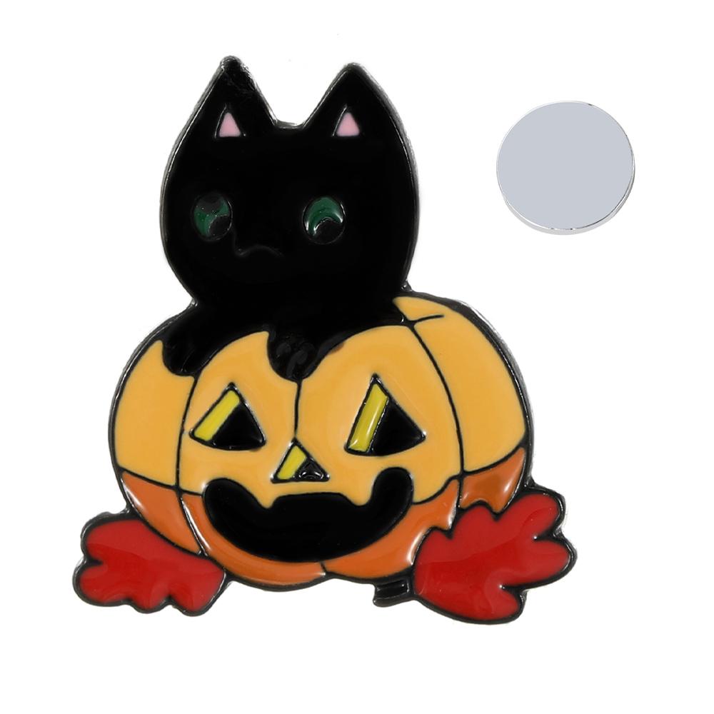 4 Styles Creative Two Use Halloween Magnetic Brooches Pumpkin Head Pins Fridge Magnet Dual-Use Festival Jewelry