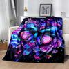 1pc Colorful Butterflies Flowers Blanket Soft and Warm for Sofa Office Camping Travel Livingroom Great Gift for Friends and Family Comfortable