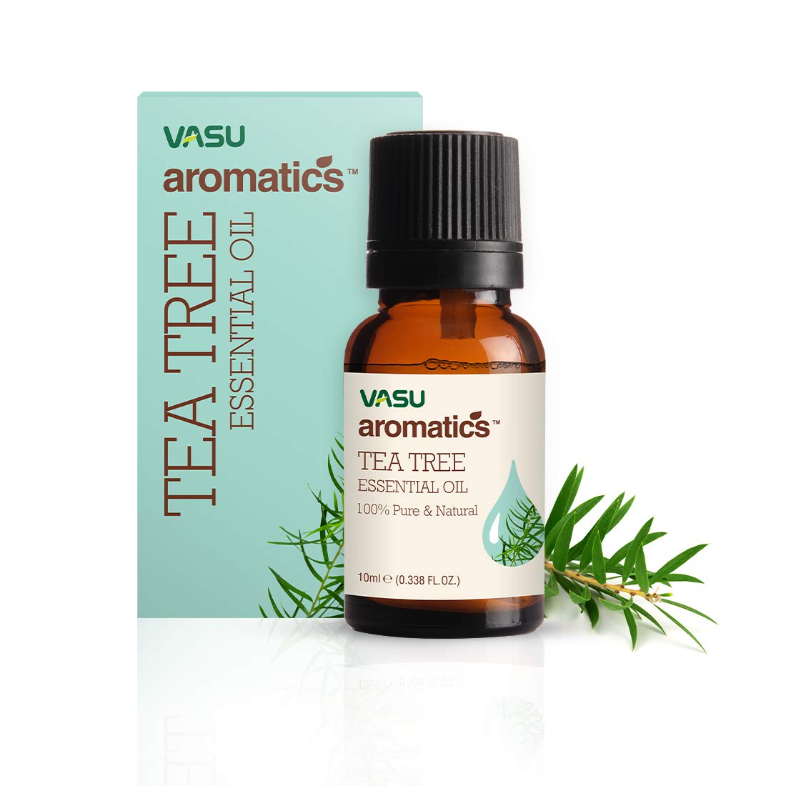 

Vasu Aromatics Tea Tree Essential Oil 10ml – Natural Hair Skin Care & Aromatherapy Oil