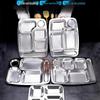 304 Stainless Steel 5-Compartment Divided Lunch Tray