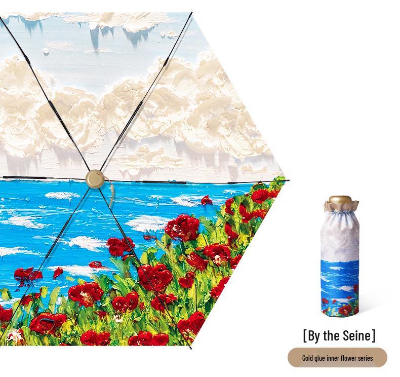 50% Reducere Umbrelă Mini Ultralight de Soare pentru Femei - Compactă, Portabilă, Design Capsulă Pliabilă