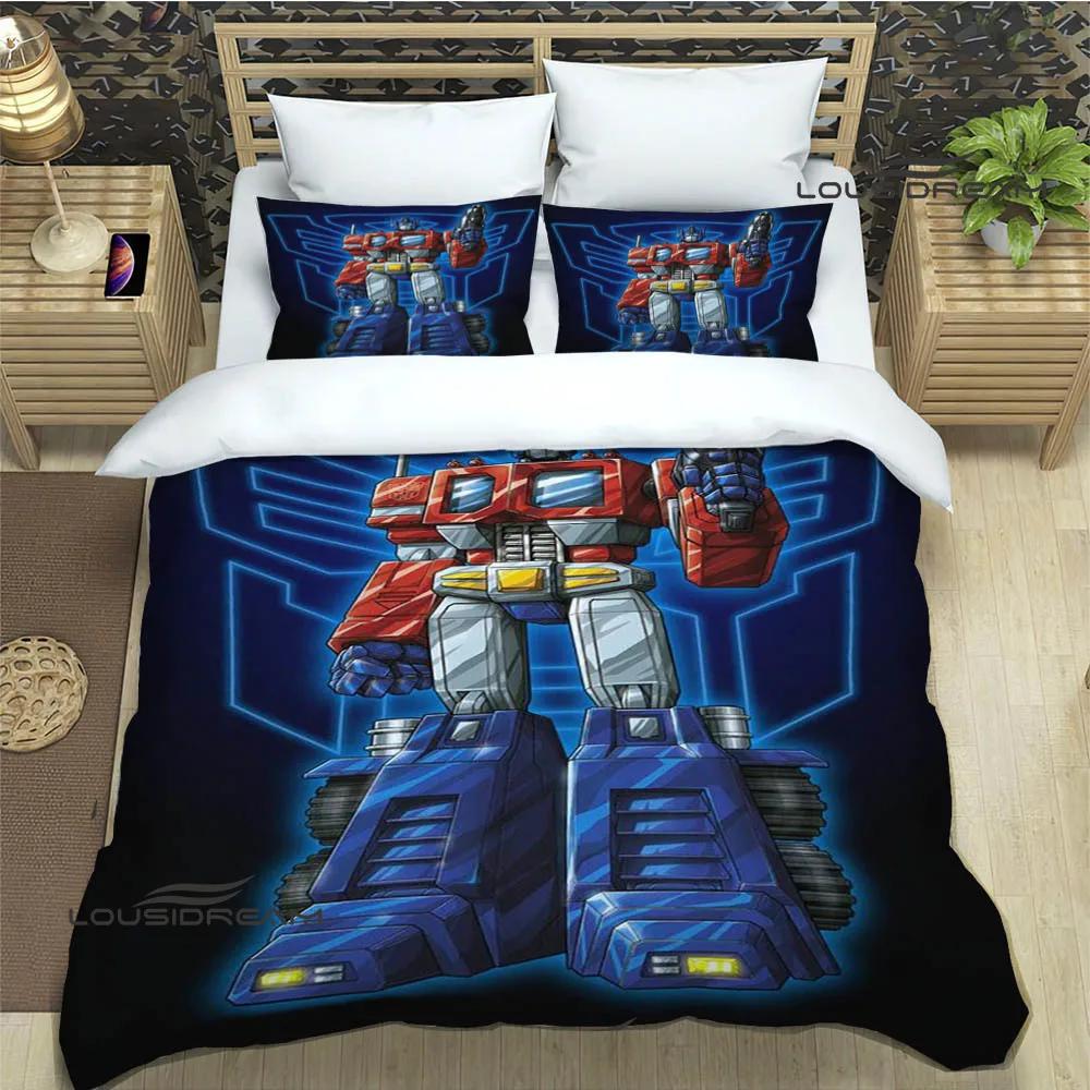 Bedding Set Luxury Birthday Gift T-Transformers Cartoon Bedding Sets Exquisite Bed Supplies Set Duvet Cover Bed Comforter Set