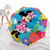 Minnie Mouse, Flowers Automatic Opening and Closing Umbrella, Compact Travel Umbrella, Lightweight and Portable, Suitable for Beach Commutin