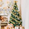 Christmas Decoration LED Ribbon Lights Christmas Tree Ornaments DIY Lace Bows String Light Navidad Home Decoration New Year 2025