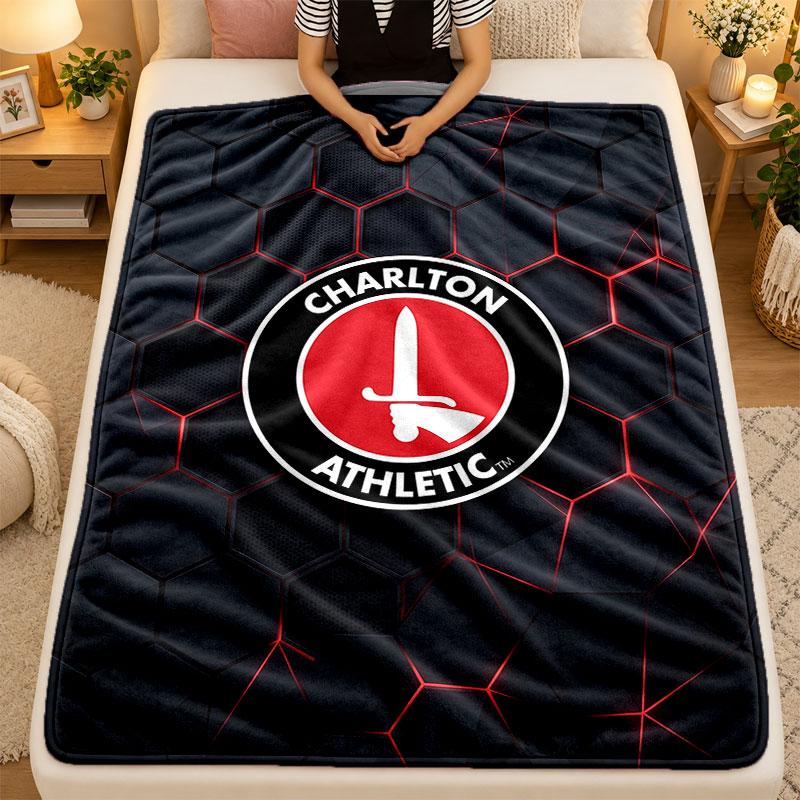 Flannel BlanketCharlton Athletic FC Warm Soft Throw Blanket for Indoor Sofa Bed Living Room Use