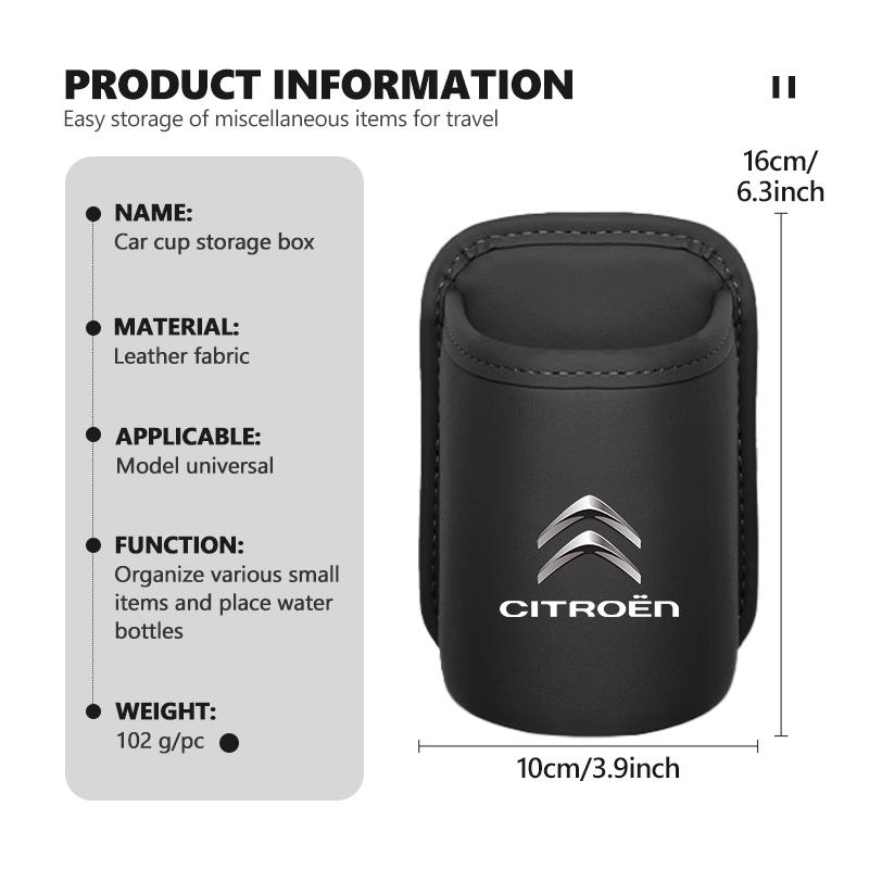 For Citroen Car Door Cup Holder Leather Automotive Drink Rack Storage Bin C4 C3 C5 C1 C2 C6 VTS C4L DS3 DS4 DS5 Grand Berlingo