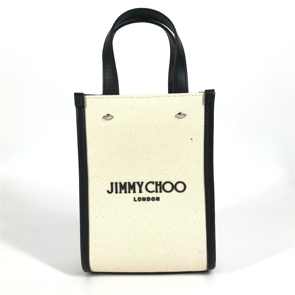 

JIMMY CHOO Studs MINI N/S TOTE CZM logo Tote Bag Bicolor Hand Bag