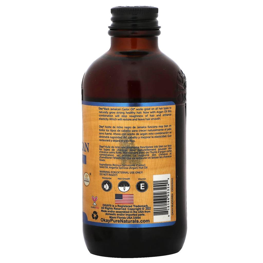 Black Jamaican Castor Oil with Argan, Original Dark, 118Ml(4Fl Oz)
