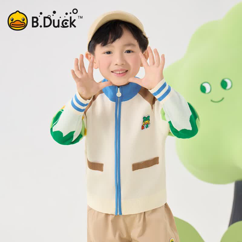 B.Duck Kids' Unisex Cartoon Knit Cardigan