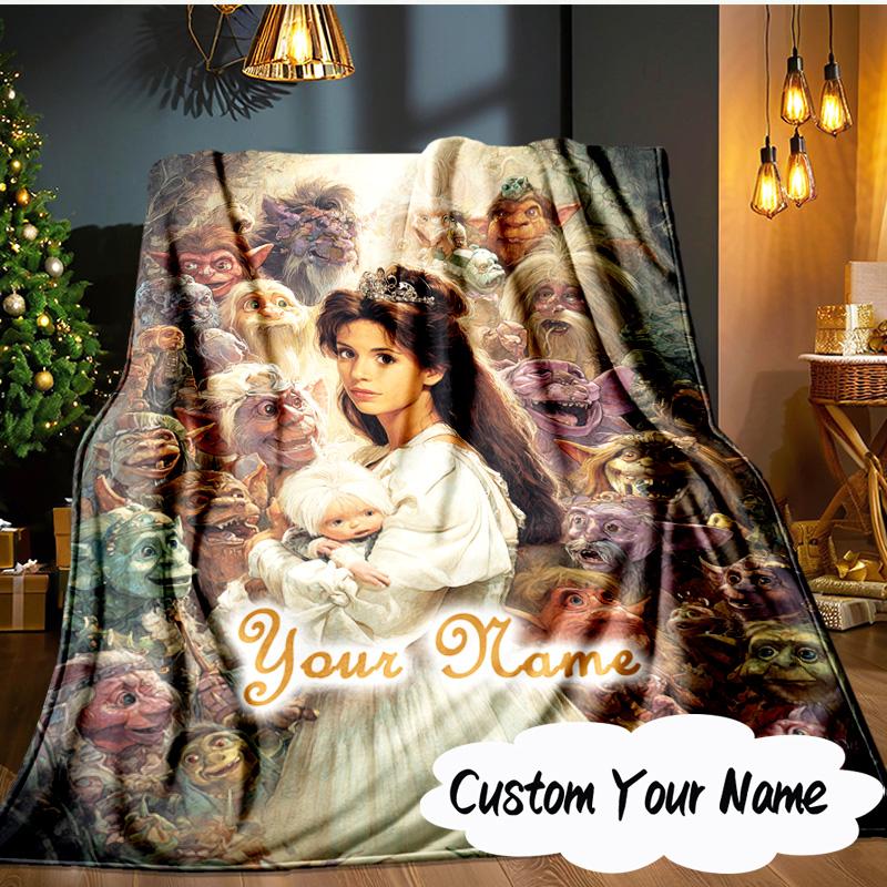 Custom Name Fantasy Labyrinth Adventure Blanket Ideal Bedding Blanket Perfect for Travel, Camping, Living Rooms, Offices, Sofas, Fan Christmas gift