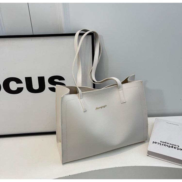 Women's 2024 Spring/Summer Versatile Solid Color Tote – Korean Style Shoulder Bag