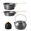Backpacking Cooking Set Camping Frying Pan Teapot Kitchen Supplies Cookware for Frying Stewing BBQ Outdoor Hiking