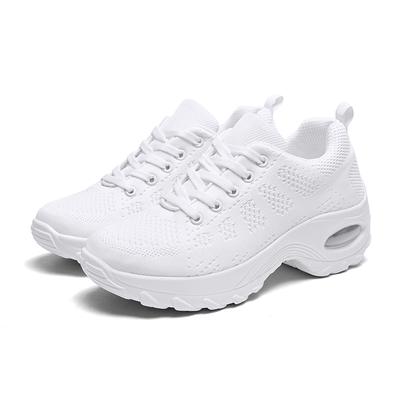 Fashion Women Walking Trainers Fashion Fly Weaving Sneakers Breathe Comfort Nursing Shoes Casual Platform Air Cushioned Running Increase