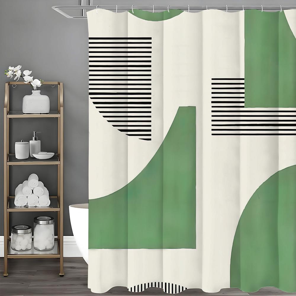 

Нерегулярная Геометрическая Линия Современная Простая Шторка для Душа, Декоративная Шторка для Душа для Ванной Комнаты, Водонепроницаемая Шторка для Душа с Крючками 90*180cm
