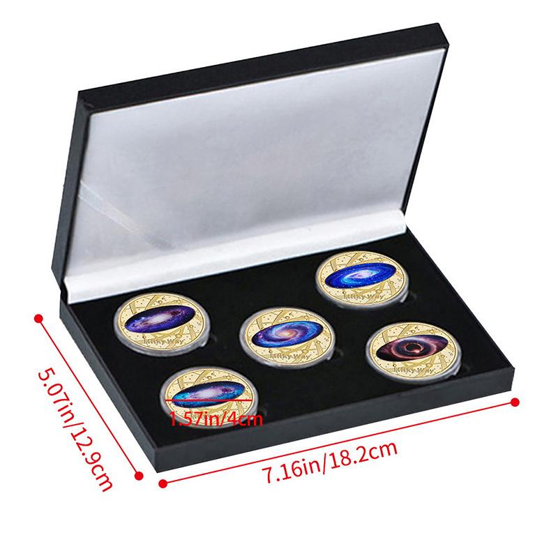 Five Commemorative Coins of the Milky Way Galaxy, Gold-plated and Silver Plated Commemorative Medals, Collecting Commemorative Gifts for Enthusiasts