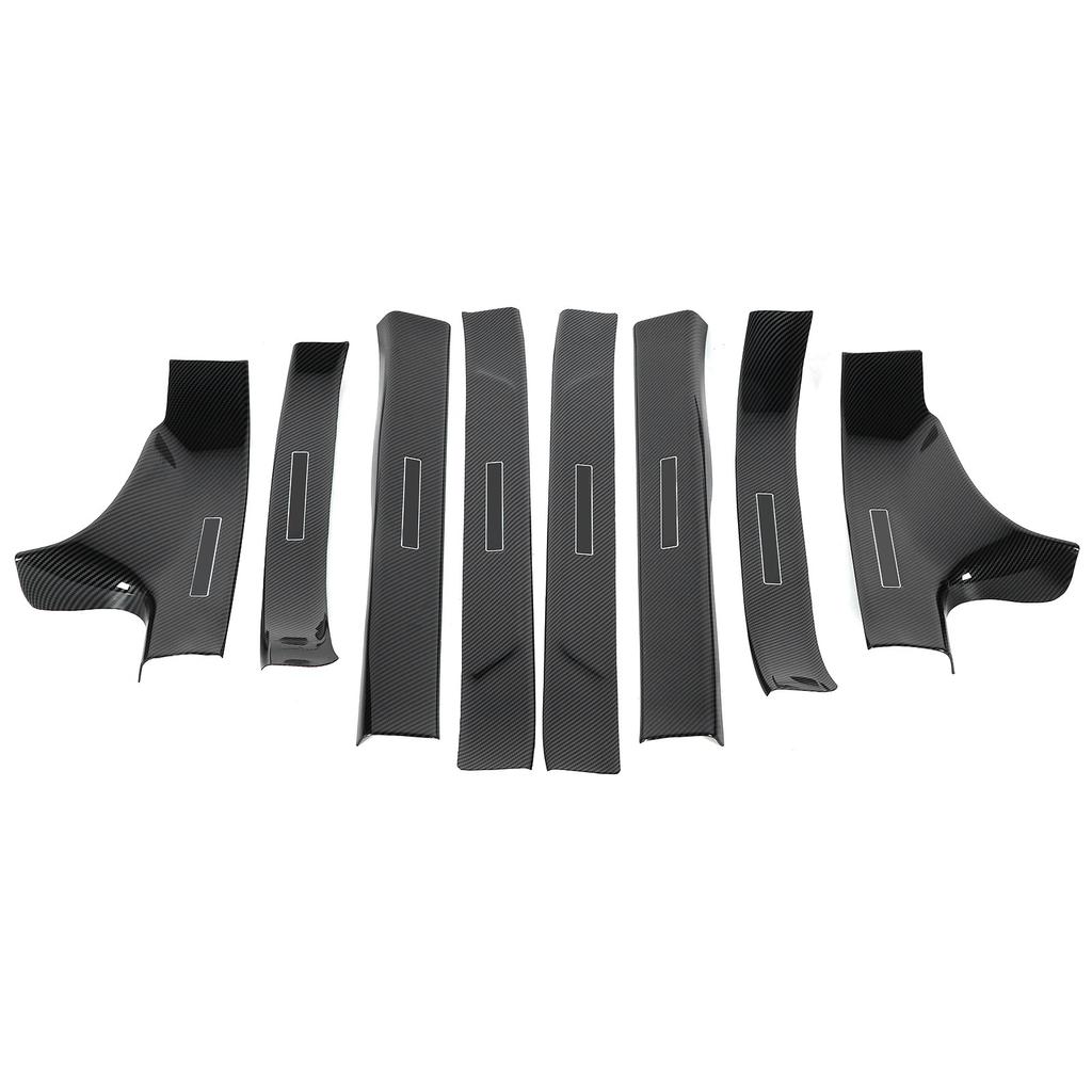 8 Stück Carbonfaser-Stil Türschweller Kratzschutzleiste Auto Umbau Passend für Tesla Model 3 2016?2020