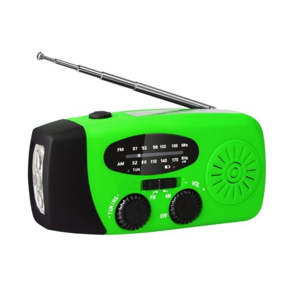 Multifunctional Emergency Radio with LED Flashlight FM AM WB NOAA Solar Radio Hand Crank Powered 600mAh