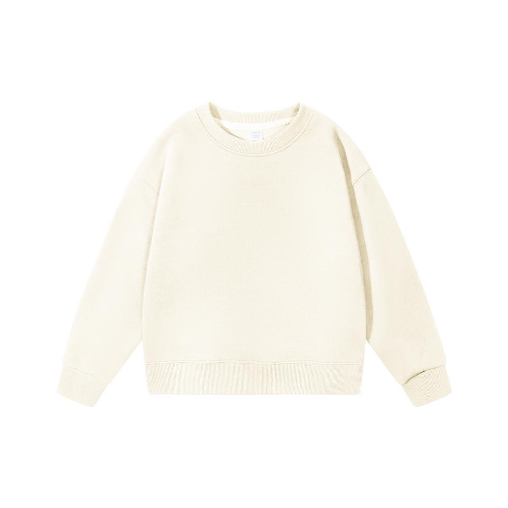 320g Rundhals-Sweatshirt für Kinder mit überschnittenen Schultern, einfarbig - Langarm-Schuluniform mit individueller Stickerei