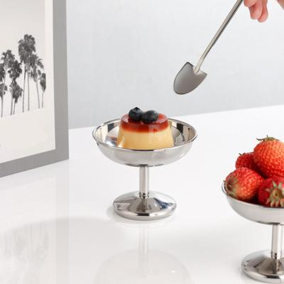 Stainless Steel Footed Dessert Cup Round for Presentation Easy To Clean Wide Weighted Base