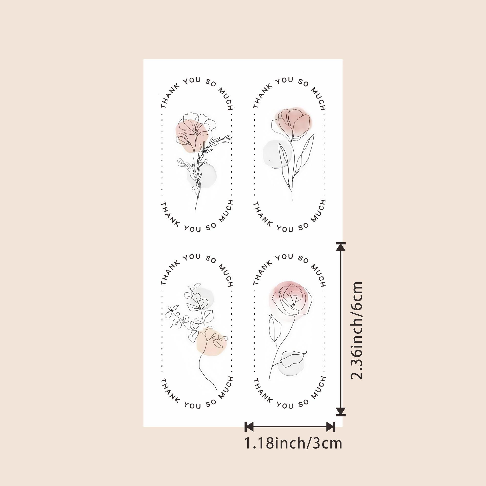 

100 наклеек, Милые нарисованные от руки, Маленькие цветы, Наклейки «Спасибо», Наклейки для запечатывания подарочных коробок, Украшение упаковки, Самоклеящиеся этикетки, Запечатывающие наклейки