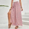 Damen Palazzo Hose Floral Weitbein Hose Sommer Strand High Pants