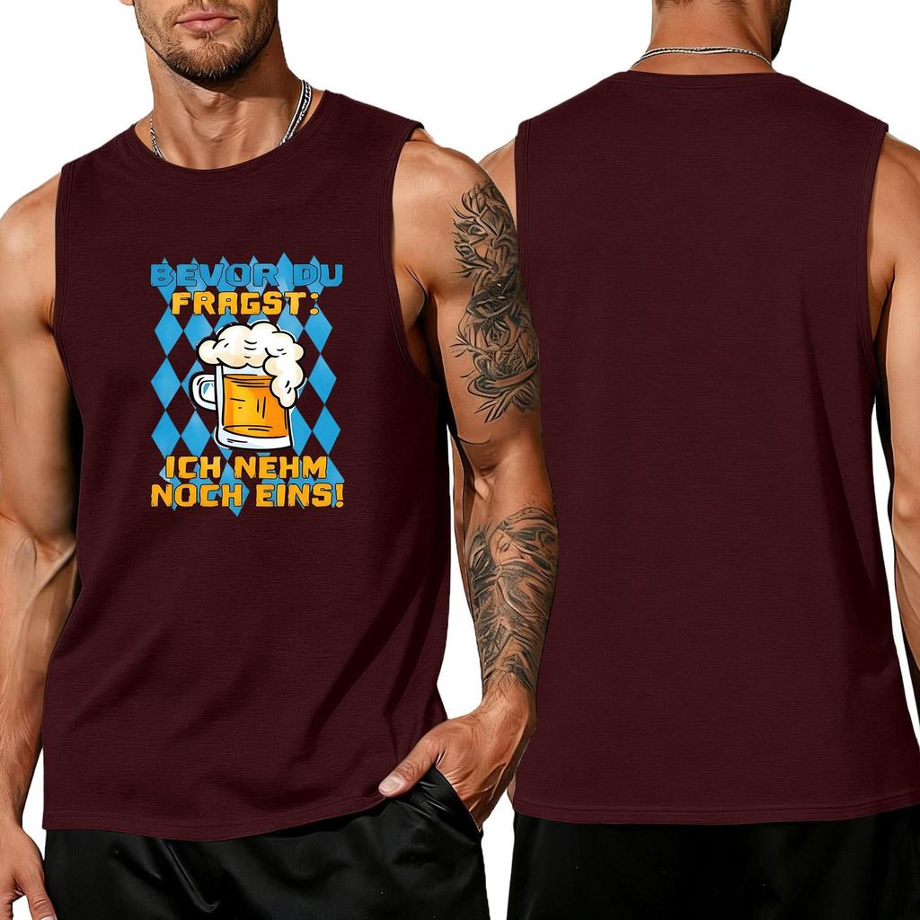 Ärmelloses Herren Tanktop Lässiger Lockerer Schnitt Sommer Atmungsaktiv Muskelshirt mit Grafikdruck Geeignet für den täglichen Gebrauch und Outdoor-Aktivitäten