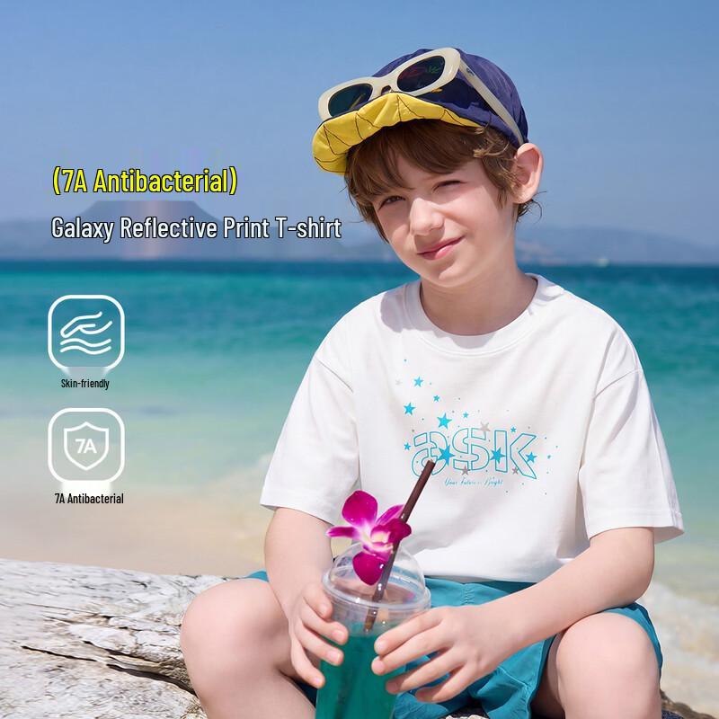 ASK JUNIOR Boys 7A Anti-bacterial Pure Cotton Short Sleeve T-Shirt 150