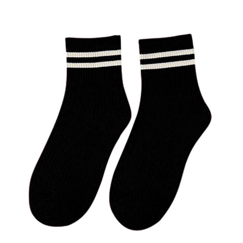 Bequeme Socken für Herbst und Winter, zwei Stangenstrümpfe für Damen, Unisex, gestreift, atmungsaktiv, Skateboard-Socken für Damen