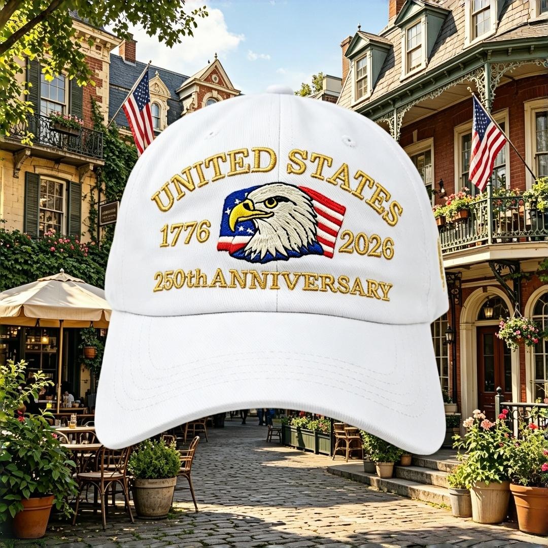 Usa 250Th Anniversary 1776- Eagle Flag Embroidered Baseball Cap Adjustable Casual Sun Hat For Men Women Adjustable