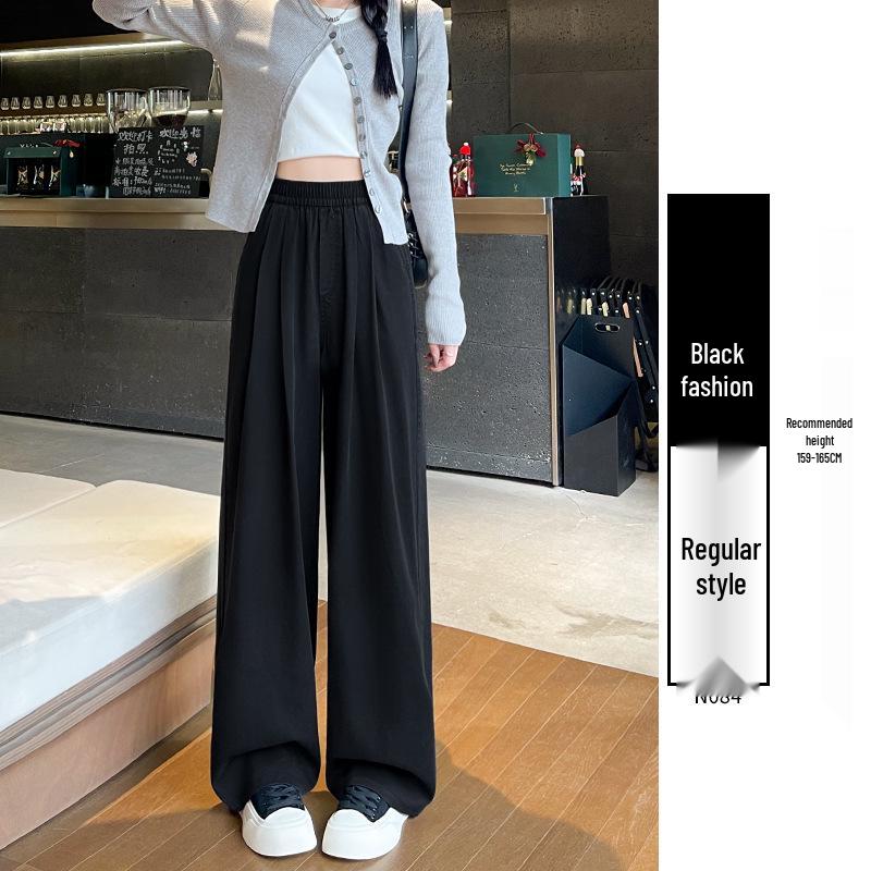 Women's Blue Wide-Leg Drape Jeans