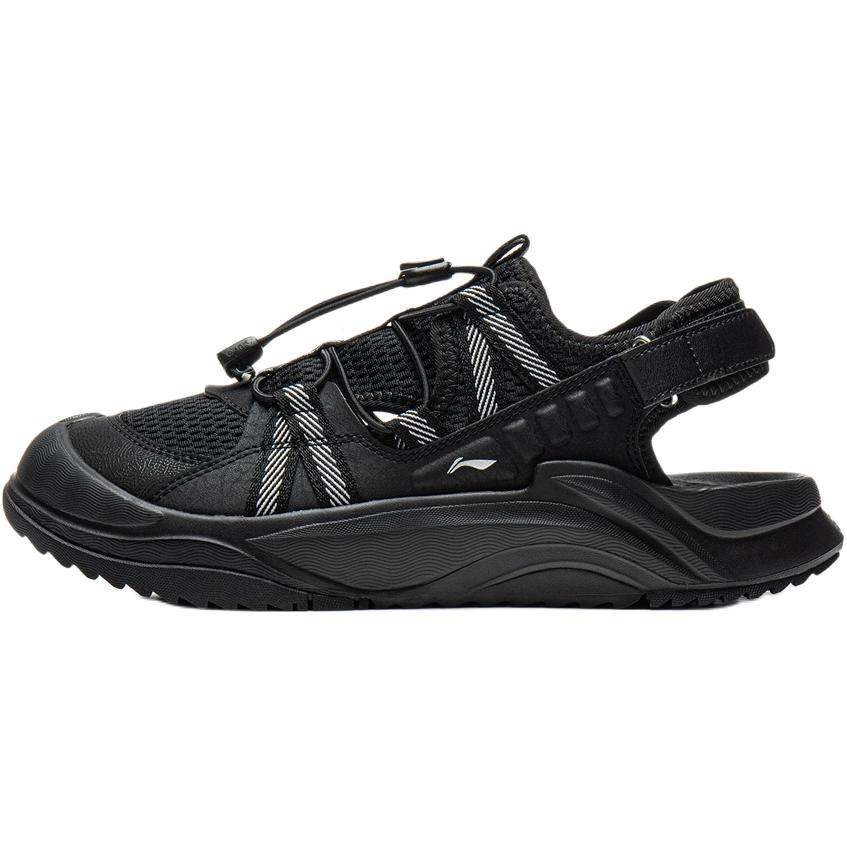 Li Ning Kids Comfortable Versatile Non-Slip Wear-Resistant Low-Top Sandals Kids Sandals Black YKUV002-3