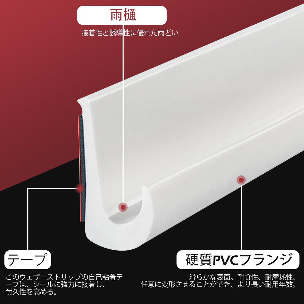 HARUMAKI Car Door Drain 5m Door Rain Door Edge Collision Easy Installation Without Scratch Compatible with All Vehicles Molding, Tape-Type Molding,