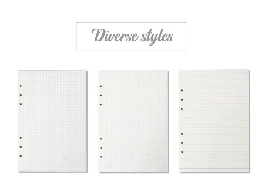 Loose-leaf Practice Paper - 45 Sheets, A5/B5, Grid & Lined, 6-Hole for Student Arithmetic & English Learning Refill