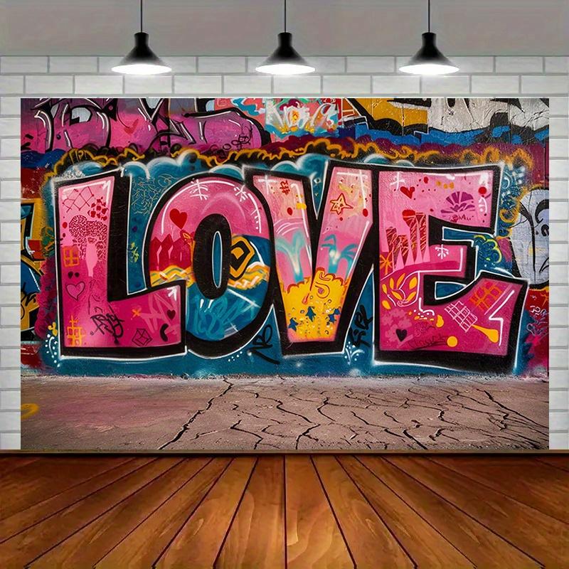 A large-format graffiti love wall art banner 75 grams per square meter polyester 100% polyester