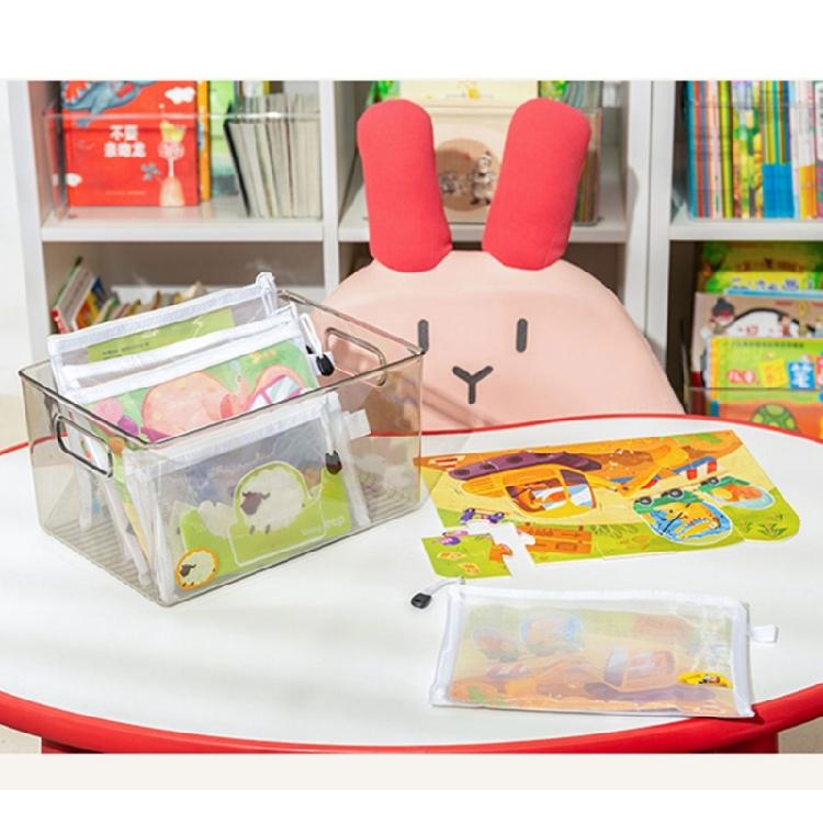 Mesh Sorting Pouches For Building Blocks Puzzle Zippered Closure Transparent Storage Solution For Small Toy